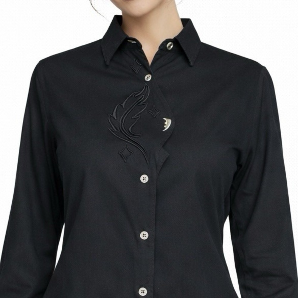 NIVER Western Black Button Up Shirt sz M Ranch Western Rodeo Cowgirl 90s Y2K